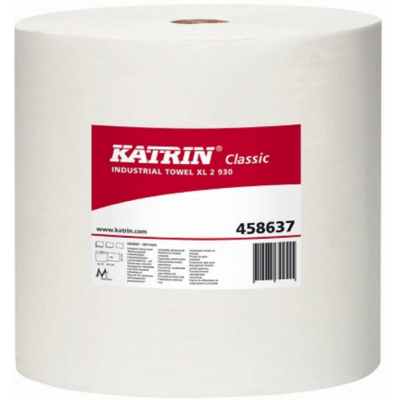 Czyściwo papierowe przemysłowe w dużej rolce Katrin XL białe