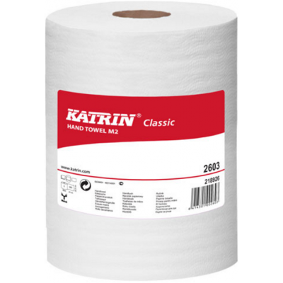 Biały ręcznik papierowy w roli Katrin Classic M2