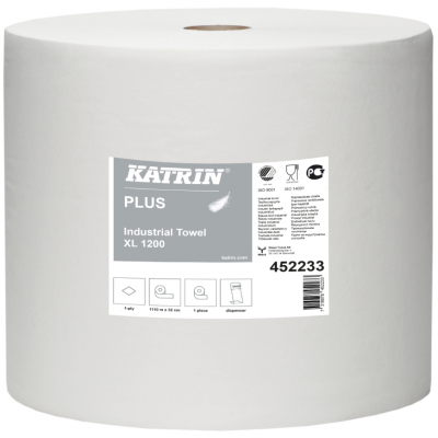 Przemysłowe czyściwo w rolce białe 1 warstwa 1110m Katrin Plus Industrial Towel XL 1200 Low Pallet