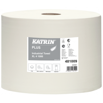 Białe czyściwo przemysłowe w roli  4 warstwy 360m Katrin Plus Industrial Towel XL4 1000