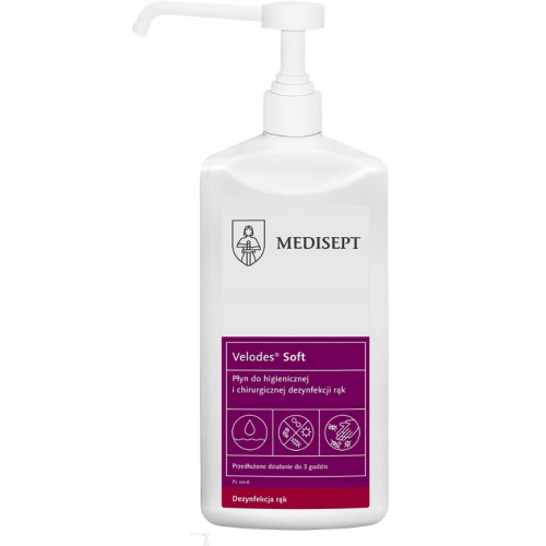 Płyn do dezynfekcji rąk z pompką 500 ml Medisept Velodes® Soft