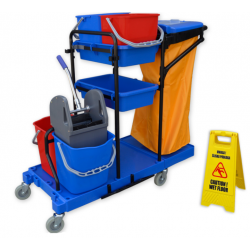 Wozek do mycia podlog z wyciskarka do mopow