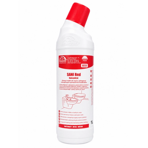 Dolphin Sani Red 1 l – kwaśny środek na kamień i rdzę w sanitariatach