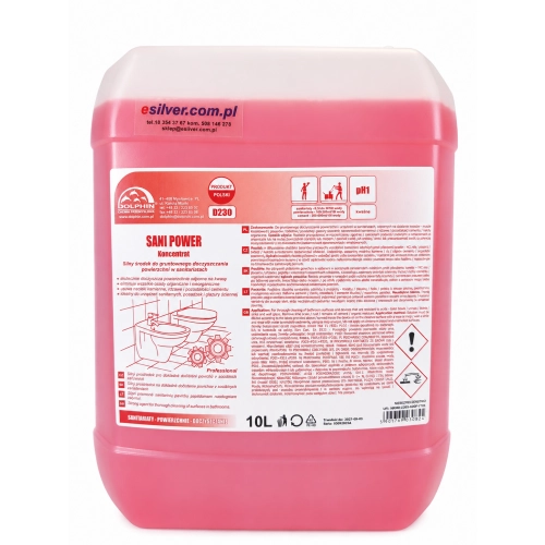Płyn do gruntownego mycia łazienek i armatury Dolphin Sani Power 10 l