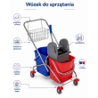 Wózek dwuwiaderkowy H0213 z wyciskarką i koszykiem