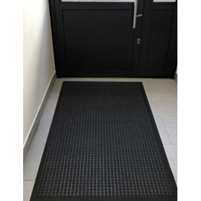 Mata wejściowa Berlin szara, kwadratowe wypustki, rozmiar: 90x150 cm