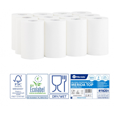 Dwuwarstwowy ręcznik papierowy Merida Top MINI celuloza