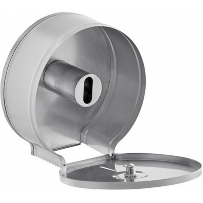 Ścienny dozownik papieru toaletowego w standardowych rolkach Jumbo o średnicy 19 cm - stal nierdzewna matowa