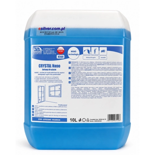 Preparat do mycia luster i szyb Dolphin Crystal Nano 10l
