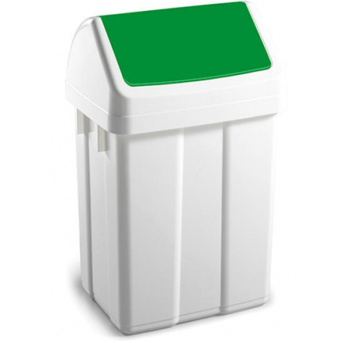 Pojemnik na śmieci z zieloną uchylną pokrywą 25l TTS