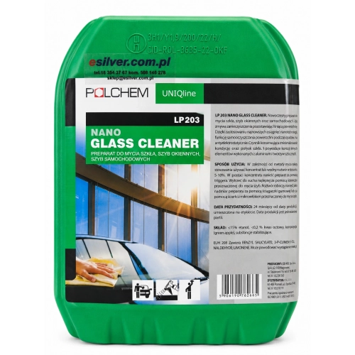 Środek do mycia szyb samochodowych, okien i szkła Nano Glass Cleaner 5 L