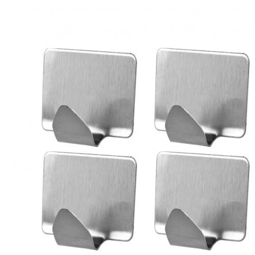 Srebrne wieszaki samoprzylepne 35 × 35 mm – komplet 4 sztuk