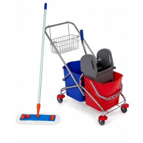 Wózek do sprzątania 2 × 17 l z kompletem mopa Speedy 40 cm